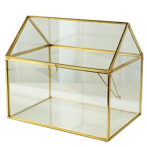 Glashaus Terrarium, Klein Geometrisches Terrarium, Moderne Tischplatte Fensterbank Dekor Für Sukkulenten Moos Farn Blumentopf Balkon Pflanzgefäß (15 * 10 * 15cm) von HOAZIACEHN