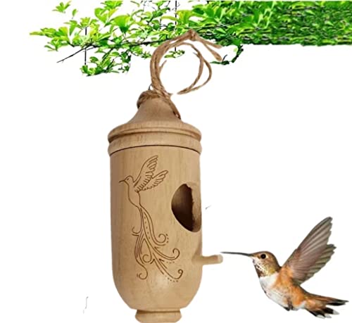 Holzkolibri-Haus, Kolibri-Schaukel Kolibri-Nest, Wren-Schwalben-Spatzen-Kolibri-Haus FürGartenfenster, Heimdekoration (D) von HOAZIACEHN