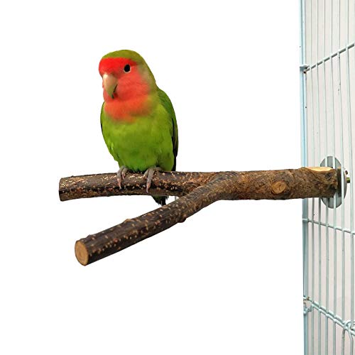 Naturholz-Vogelsitzstange, runde Vogelschaukel, hängender Vogelkäfig, Spielzeug für Sittiche, Nymphensittiche, Wellensittiche, Conure, Lovebirds Plattform (C:1-1.5cm*20cm) von HOAZIACEHN