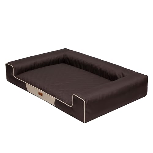 HOBBYGARDEN Haustierbett Hundeliegen Kissen Hundebett Liegen Hundekissen Bett Sofa Hundekorb Tierbett Hundesofa Hundematratze: Dunkel Braun, L - 80 x 55 cm von HOBBYGARDEN