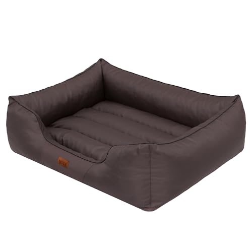 HOBBYGARDEN Haustierbett Hundeliegen Kissen Liegen Hundebett Rastplatz Hundekissen Bett Sofa Hundekorb Tierbett Hundesofa Matratze, XL - 65 x 50 cm Braun von HOBBYGARDEN