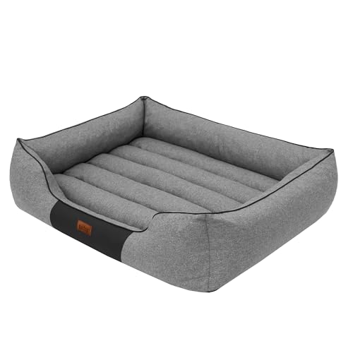 HOBBYGARDEN Haustierbett Hundeliegen Kissen Liegen Hundebett Rastplatz Hundekissen Bett Sofa Hundekorb Tierbett Hundesofa Matratze, XL - 65 x 50 cm Grau Ökoleinen von HOBBYGARDEN