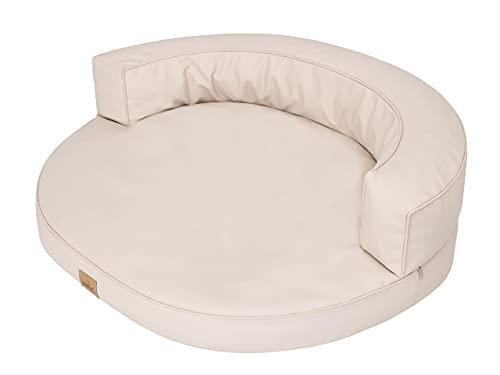 HOBBYGARDEN Hundebett Haustierbett Hundeliege Kissen Liegen Hundekissen Bett Sofa Hundematratze Tierbett Weich Hundesofa Matratze XL - 85 x 70 cm Beige von HOBBYGARDEN