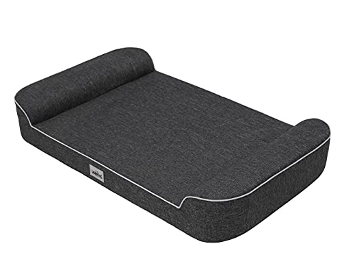 HOBBYGARDEN Hundebett Haustierbett Hundeliegen Kissen Liegen Hundekissen Bett Hundekorb Tierbett Weich Hundematratze Hundesofa Matratze XL - 100 x 64 cm Schwarz von HOBBYGARDEN