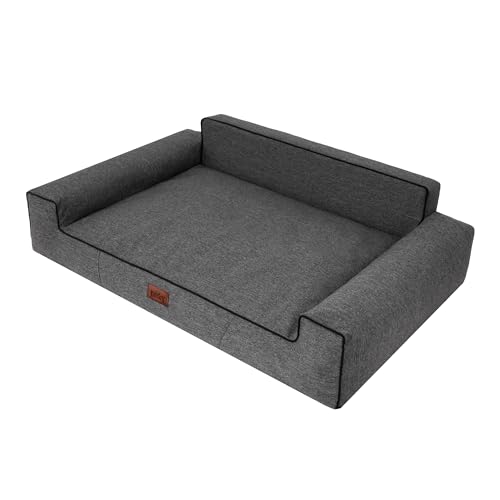 HOBBYGARDEN Hundebett Hundekissen Bett Kissen Haustierbett Hundekorb Hundeliegen Hundesofa Hundecouch Liegen Sofa Tierbett Weich, Schwarz, 116 x 78 cm von HOBBYGARDEN