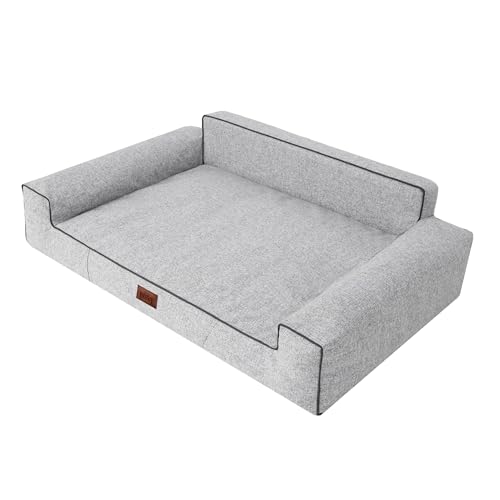 HOBBYGARDEN Hundebett Hundekissen Bett Kissen Haustierbett Hundeliegen Hundesofa Hundecouch Liegen Sofa Hundekorb Tierbett Weich, Asche, 98 x 66 cm von HOBBYGARDEN