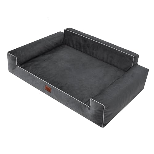 HOBBYGARDEN Hundebett Hundekissen Bett Kissen Haustierbett Hundeliegen Hundesofa Hundecouch Liegen Sofa Hundekorb Tierbett Weich, Schwarz, 116 x 78 cm von HOBBYGARDEN