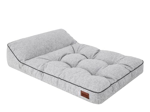 HOBBYGARDEN Hundematratze Haustierbett Hundeliegen Kissen Liegen Hundekissen Bett Sofa Hundekorb Tierbett Weich Hundesofa Matratze L - 98 x 62 cm Ache Ökoleinen von HOBBYGARDEN