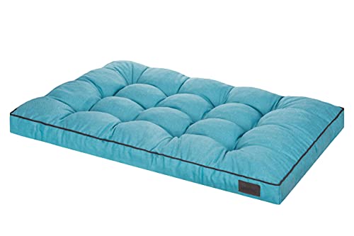 HOBBYGARDEN Hundematratze Haustierbett Hundeliegen Kissen Liegen Hundekissen Bett Sofa Hundekorb Tierbett Weich Hundesofa Matratze M - 77 x 52 cm Blau von HOBBYGARDEN