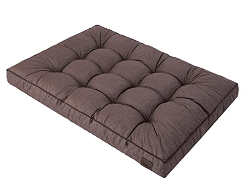 HOBBYGARDEN Hundematratze Haustierbett Hundeliegen Kissen Liegen Hundekissen Bett Sofa Hundekorb Tierbett Weich Hundesofa Matratze M - 77 x 52 cm Braun von HOBBYGARDEN