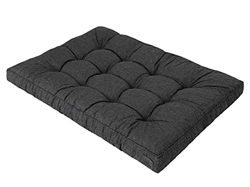 HOBBYGARDEN Hundematratze Haustierbett Hundeliegen Kissen Liegen Hundekissen Bett Sofa Hundekorb Tierbett Weich Hundesofa Matratze M - 77 x 52 cm Schwarz von HOBBYGARDEN