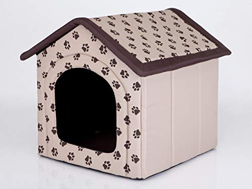 Hundehütte, Hundeecke, Ruhebereich, Zwinger, Tierheim, Hundezwinger, Haustierhütte, Haustierzwinger, Beige in Füßen, R1: 38 x 32 cm von HOBBYGARDEN