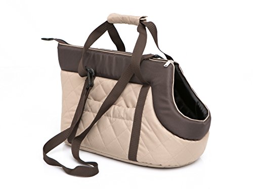 Tragetasche, Hundetasche, Katzentasche, Zwei Möglichkeiten zu tragen,Sicherheit von Haustieren, Sack, Hundesack,R1: 20 x 36 cm, Beige mit Braun Schal von HOBBYGARDEN