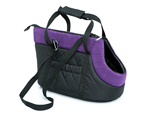 Tragetasche, Hundetasche, Katzentasche, Zwei Möglichkeiten zu tragen,Sicherheit von Haustieren, Sack, Hundesack,R1: 20 x 36 cm, Schwarz mit Rot Schal von HOBBYGARDEN