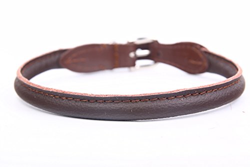 Edles, weiches Hunde-Leder-Halsband 773 ø 8 mm / 50 cm Handarbeit Made IN EU braun Loch-Bereich 42-46 cm mit hochwertiger silberfarbiger Schnalle aus Chromnickelstahl Edles, weiches Hunde-Leder-Halsband 773 ø 8 mm / 50 cm Handarbeit Made IN EU braun Loch-Bereich 42-46 cm mit hochwertiger silberfarbiger Schnalle aus Chromnickelstahl von HOGACA