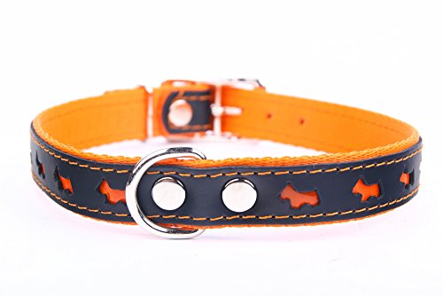 HOGACA Reflektierendes Hunde-Halsband 244 20 mm / 35 cm Lochbereich 29-32.5 cm Handarbeit Made in der EU von HOGACA