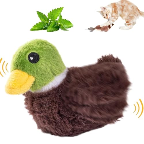 HOIDOKLY Interaktives Katzenspielzeug Selbstbeschäftigung, 2025 Neu Vogel Katzenspielzeug, Elektrisches Katzenspielzeug Vogel Flattern, Interactive Cat Toy, Flapping Bird Cat Toy (Stockente) von HOIDOKLY