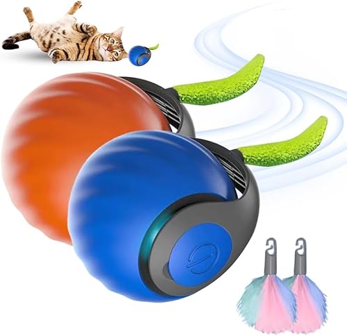 HOIDOKLY Speedy Tail 2.0, 2025 Neuer Speedy Tail Katzenspielzeug, König des interaktiven Katzenspielzeugballs, Automatisches Katzenspielzeug, lindert Ängste (Blau+Orange) von HOIDOKLY