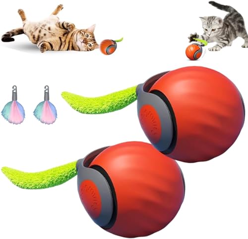 HOIDOKLY Speedy Tail 2.0, Speedy Tail Katzenspielzeug, 2025 Automatisch beweglicher Katzenspielzeugball mit Schwanz, intelligenter interaktiver Katzenspielzeugball, drei Modi-Schaltungen, lindert von HOIDOKLY