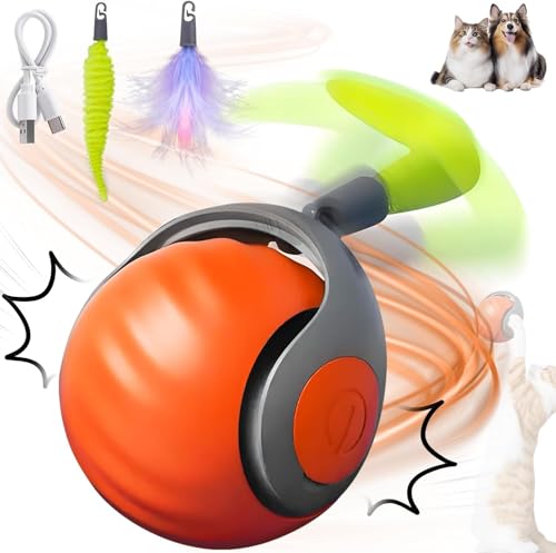 HOIDOKLY Speedy Tail 2.0, Speedy Tail Katzenspielzeug, 2025 Neuer Automatisch Beweglicher Katzenspielzeugball mit Schwanz, Smart Interactive Katzenspielzeug Ball, Drei Modi-Schaltung, Linderung von von HOIDOKLY