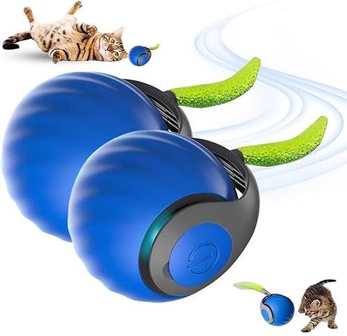 HOIDOKLY Speedy Tail 2.0, Speedy Tail Katzenspielzeug, 2025 Neuer König des interaktiven Katzenspielzeugballs, Automatisches Katzenspielzeug, lindert Ängste (Blau-2PCS) von HOIDOKLY