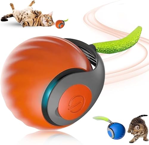 HOIDOKLY Speedy Tail 2.0, Speedy Tail Katzenspielzeug, 2025 Neuer König des interaktiven Katzenspielzeugballs, Automatisches Katzenspielzeug, lindert Ängste (Orange) von HOIDOKLY