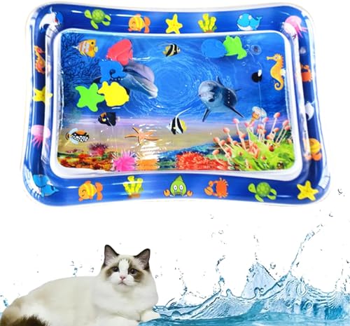 Wassersensor-Spielmatte für Katzen, 2024 Neue Interaktive Wassersensor Spielmatte, Aufblasbare Wassermatte mit Kühlem Komfort, Wassersensor-Pad zum Spielen von Haustieren und Kindern (D, 50 * 69cm) von HOIDOKLY