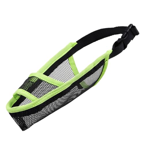 HOJIOESRD Atmungsaktiver Hundemaulkorb für stressfreie Outdoor Aktivitäten, Anti Biss Netzmaske, TPR Anti Stripping Hundemaske, Hundemundstück, Grün, L von HOJIOESRD