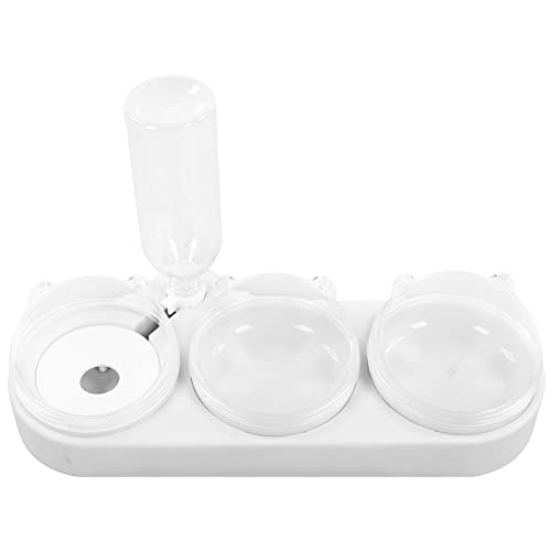 Doppelte Futternäpfe for Katzen, Futternäpfe for Haustiere, Mehrzweck-Wasserspender in Lebensmittelqualität, automatischer 3-in-1-Wasserspender for kleine Katzen und Hunde (Color : Bianco) von HOLABONITA