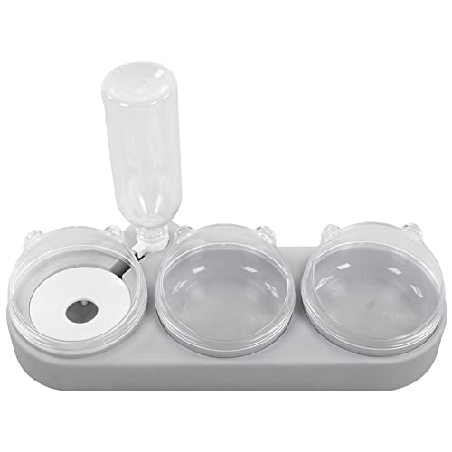 Doppelte Futternäpfe for Katzen, Futternäpfe for Haustiere, Mehrzweck-Wasserspender in Lebensmittelqualität, automatischer 3-in-1-Wasserspender for kleine Katzen und Hunde (Color : Gray) von HOLABONITA