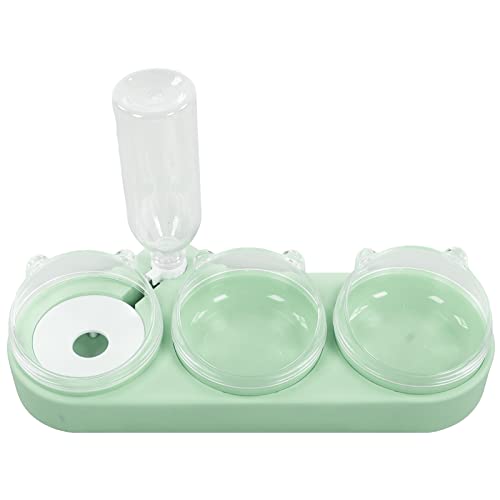 Doppelte Futternäpfe for Katzen, Futternäpfe for Haustiere, Mehrzweck-Wasserspender in Lebensmittelqualität, automatischer 3-in-1-Wasserspender for kleine Katzen und Hunde (Color : Light Green) von HOLABONITA