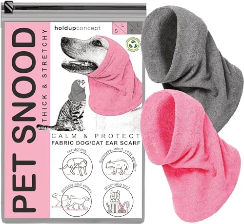 Hundeschutz – dicker Ohrenschutz zum Schwimmen, Baden, Angst und Essen für Hunde und Katzen (klein/groß & entworfen in den USA) (Rosa, Medium) von HOLDUP CONCEPT