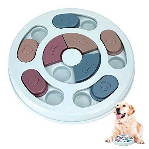 HOLEMZ Hundespielzeug Intelligenz Blau Treat Dispenser Puzzle Haltbares Feeder Langsamer rutschfest für Welpen Kleine Mittlere Große Haustier Verbessern IQ Ausbildung Bowl von HOLEMZ