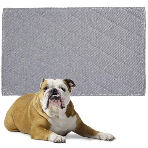 HOMBYS Kaufeste Hundebox-Matte, unzerstörbare Hundehüttenunterlage für aggressive Kauer, langlebig und wasserabweisend, für Hundekäfige, Größe M (L x B): 88,9 x 55,9 cm, Grau von HOMBYS