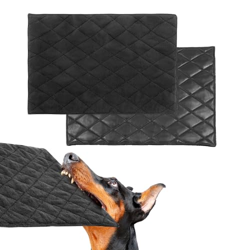 HOMBYS Unzerstörbares Hundebett für Hundekäfige, überarbeitbar, groß, kaufest, langlebig, für aggressive Kauer, Fleece, Schwarz, 45,7 x 73,7 cm von HOMBYS