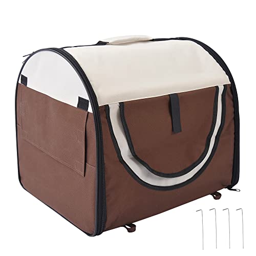 PawHut Transporttasche für Hunde, faltbar, für Hunde, Transportbox, Katze, atmungsaktiv, mit abnehmbarem Lammkissen, 61 x 46 x 51 cm von HOMCOM