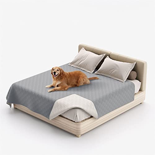 HOMDECR wasserdichte Hundedecke Für Couch, Waschbare Haustier-Couch-Abdeckung, rutschfeste Bettsofa-Möbelschutzmatte (68x82 Inch,Grey 1) von HOMDECR