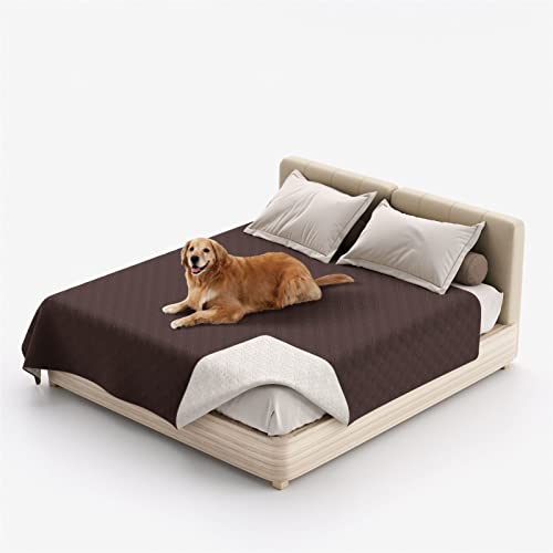 HOMDECR wasserdichte Hundedecke Für Couch, Waschbare Haustier-Couch-Abdeckung, rutschfeste Bettsofa-Möbelschutzmatte (82x82 Inch,Brown 2) von HOMDECR