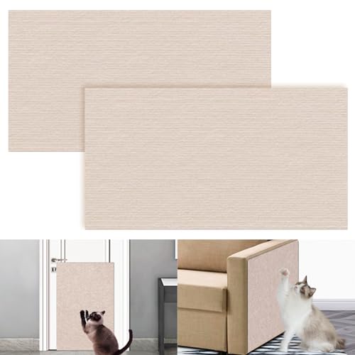 Selbstklebend Kratzteppich Katze Wand, Kletternder Katzenkratzer, Möbel-Kratzschutz für Sofa-Couch-Ecken Katzenkratz-Trainingsband zum Schutz für Türen und Möbel (Khaki, 30 * 100 cm) von HOME'S FRIEND