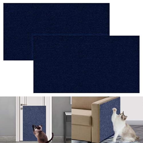 Selbstklebend Kratzteppich Katze Wand, Kletternder Katzenkratzer, Möbel-Kratzschutz für Sofa-Couch-Ecken Katzenkratz-Trainingsband zum Schutz für Türen und Möbel (Navy blau, 30 * 100 cm) von HOME'S FRIEND