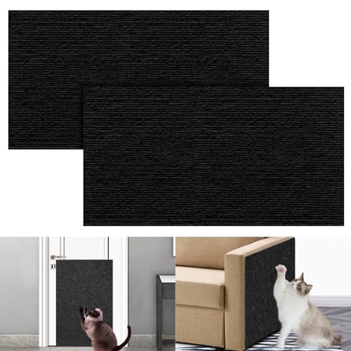 Selbstklebend Kratzteppich Katze Wand, Kletternder Katzenkratzer, Möbel-Kratzschutz für Sofa-Couch-Ecken Katzenkratz-Trainingsband zum Schutz für Türen und Möbel (Schwarz, 30 * 100 cm) von HOME'S FRIEND