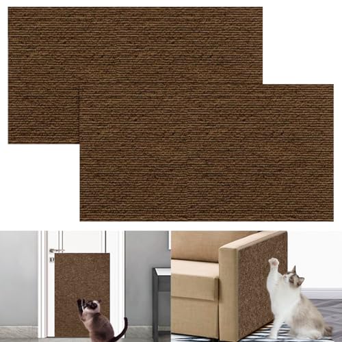 Selbstklebend Kratzteppich Katze Wand, Kletternder Katzenkratzer, Möbel-Kratzschutz für Sofa-Couch-Ecken Katzenkratz-Trainingsband zum Schutz für Türen und Möbel (braun, 30 * 100 cm) von HOME'S FRIEND