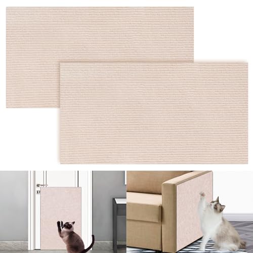 Selbstklebend Kratzteppich Katze Wand, Kletternder Katzenkratzer, Möbel-Kratzschutz für Sofa-Couch-Ecken Katzenkratz-Trainingsband zum Schutz für Türen und Möbel (cremefarben, 30 * 100 cm) von HOME'S FRIEND