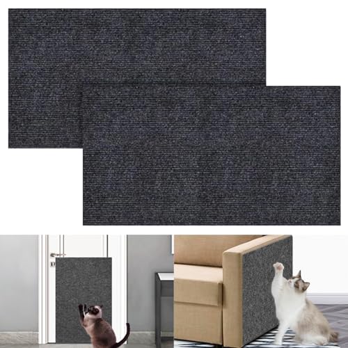 Selbstklebend Kratzteppich Katze Wand, Kletternder Katzenkratzer, Möbel-Kratzschutz für Sofa-Couch-Ecken Katzenkratz-Trainingsband zum Schutz für Türen und Möbel (dunkelgrau, 30 * 100 cm) von HOME'S FRIEND