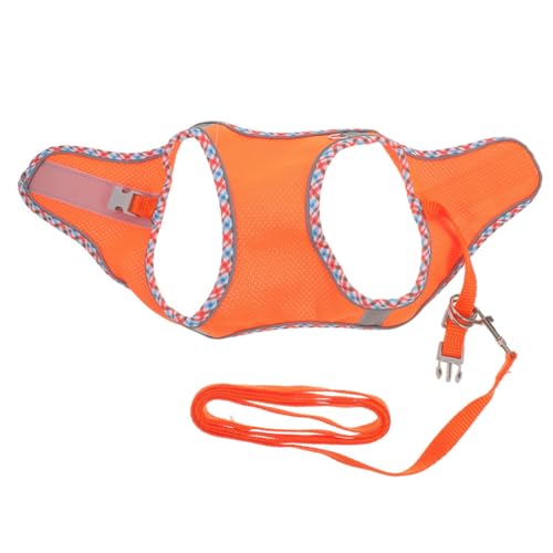 1 Satz Hundegeschirr-Set Hundeleinengeschirr Trainingsleine für Hunde Hundegeschirr und Leine Haustier-Hundegeschirr Hundeweste für den Haushalt Welpengeschirr Polyester Orange HOMFAMINI von HOMFAMINI