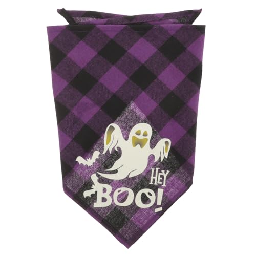 Dreieckstuch Für Haustiere Katzen-Halstuch Halloween-hundeschal Bandana Für Hund Wende-hundehalstuch Hunde-lätzchen-schal Halloween-dreieck-Bandana Baumwolle Polyester Violett HOMFAMINI von HOMFAMINI