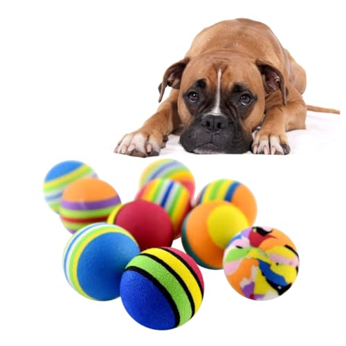 HOMFAMINI 10 Stück 42 Mm Haustierspielzeugbälle Aus Eva Für Hunde Welpen Zahnreinigung Und Training Unkaputtbares Hundespielzeug Zufälliger Stil von HOMFAMINI