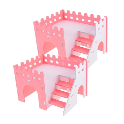 HOMFAMINI 2st Hamstervilla Rattenvorräte Hamster-doppeldecker-versteck Versteckhaus Für Meerschweinchen Hamsterversteck Mit Leiter Rattenversteck Hamsterverstecke Hamsterhäuser PVC von HOMFAMINI