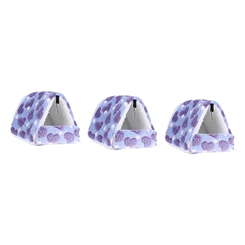 HOMFAMINI 3St Hamsterhausbett gemahlen haustierbett petbett sprühfolie für Auto sähwagen kleines Haustier warmes Bett Haustier warmes Nest Schlafsack Hamsterkäfig kleines Tierbett Violett von HOMFAMINI