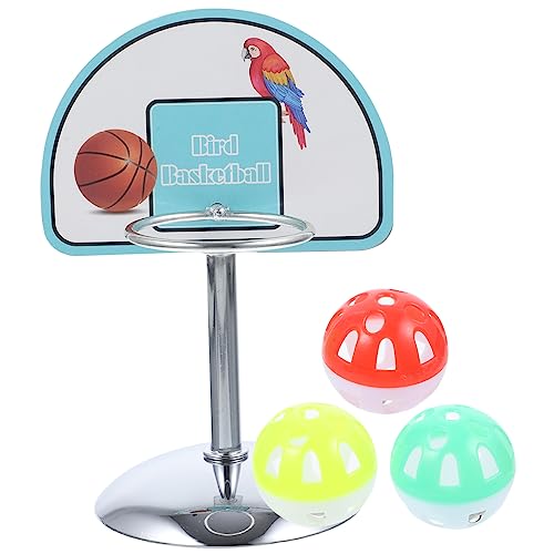 HOMFAMINI 4 Stück Papagei Spielzeug vogelkäfig zubehör vogelzubehör für käfig Bird Toys Haustier Spielzeug Vogel Basketballkorb Spielzeug Vogel-Basketballkorb Vogelerziehungsspielzeug Metall von HOMFAMINI